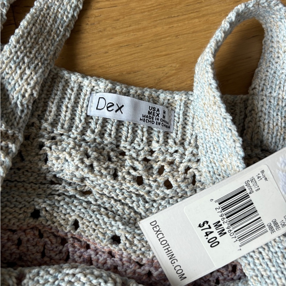 Dex rainbow crochet knit tank top Medium - Picture 4 of 4